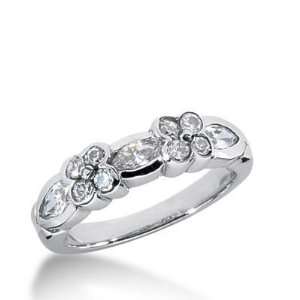 14K Gold Diamond Anniversary Wedding Ring 8 Round Brilliant, 3 