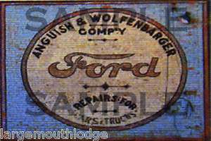 WEATHERED LAYOUT BUILDING FORD SIGN DECAL 3X2  