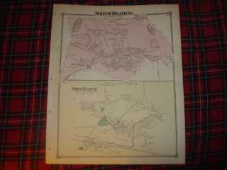 NORTH & READING MASSACHUSETTS ANTIQUE HANDCOLOR MAP NR  