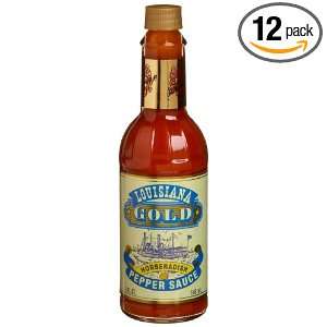 Louisiana Gold Horseradish Pepper Sauce, 5 Ounce Glass Bottles (Pack 