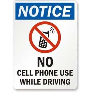 Notice No Cell Phone Use While Driving (with Graphic) Laminated Vinyl 
