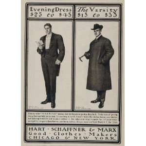 1901 Ad Hart Schaffner Marx Men Evening Dress Overcoat   Original 