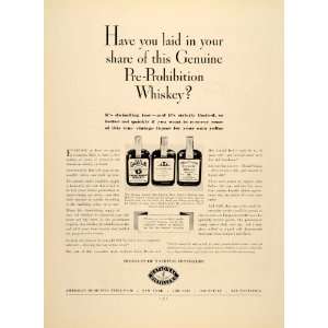   Mount Vernon Sunny Brook Whiskies   Original Print Ad