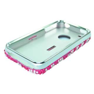 For Apple iPhone 4 4S Hard FULL DIAMOND Protector Case With Stand Pink 