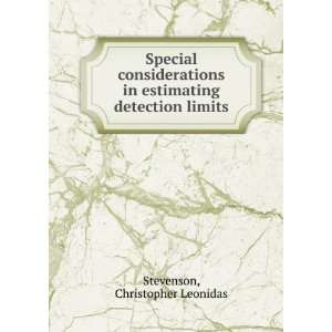   in estimating detection limits Christopher Leonidas Stevenson Books