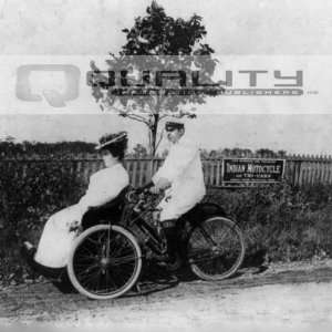 1906 Indian Couple Riding a Tricar Bicycle (8 x 8 Picture)  