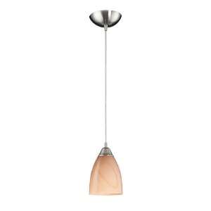  1 LIGHT PENDANT IN SATIN NICKEL AND SANDY GLASS W5 H8 