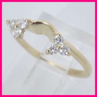 14k Round Diamond Solitaire Ring Jacket Guard Wrap .12c  