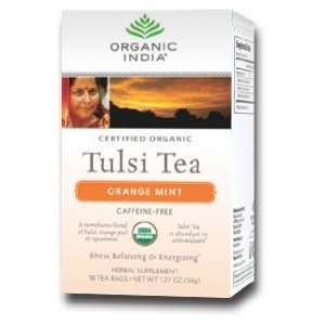 Organic India Tulsi Orange Mint Tea 18 Bags Per Box 4 Boxes:  