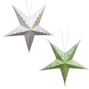 Embroidered Decorative Handmade & Batik Paper Hanging Lanterns Star 