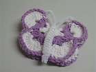 Vintage 70s Butterfly Purple White Magnet Crocheted Kitchen Chic