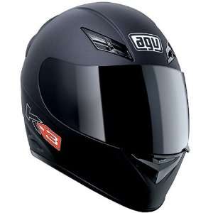  AGV Solid K3 On Road Motorcycle Helmet   Flat Black / 2X 