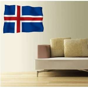  ICELAND Flag Wall Decal Room Decor Sticker 25 x 18 Home 