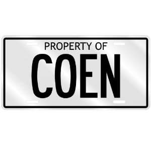  NEW  PROPERTY OF COEN  LICENSE PLATE SIGN NAME: Home 