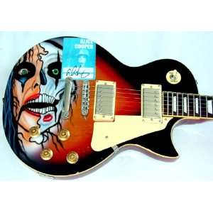   Cooper Autographed Signed Cool Custom Airbrush Guitar 