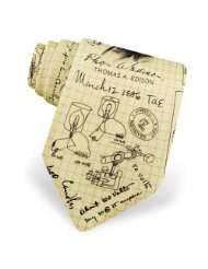 Mens Thomas Edison Silk Tie by Museum Artifacts in Cream