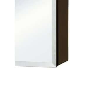   Surface Mount Frameless Medicine Cabinet with Beveled Mirror in Walnut