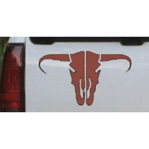 : Long Horn Skull Mount Western Car Window Wall Laptop Decal Sticker 