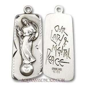  Our Lady of Mental Peace Sterling Medal: Jewelry