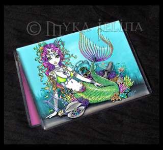 Tropical Mermaid Fairy Art ID Business Card Holder Lyra  