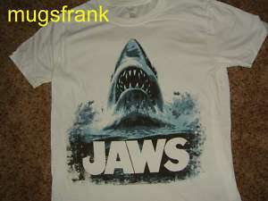 New Jaws Movie Shark Attack Closeup White T Shirt  