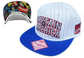  Captain America Snapback Hat Licensed white/blue The Avengers  
