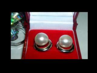 Exquisite WHITE GOLD, GENUINE WHITE CULTURED PEARL 18K EARRINGS