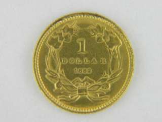   Indian Princess Head Gold Dollar Ty3 Civil War Year XF /D 914  