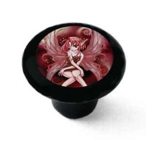  Manga Art Fairy Decorative High Gloss Black Ceramic Drawer 