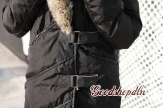   Warm New Style Long Winter Down Jacket Black Brown S M L XL  