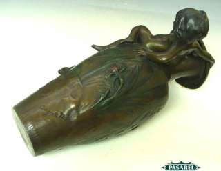 Patinated Bronze Vase Auguste Moreau France Ca 1880  