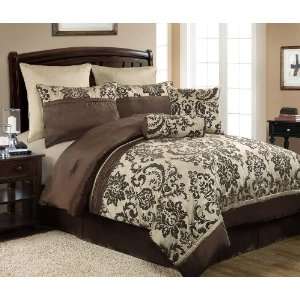  Daniella Brown, Taupe 8 Piece Comforter Bed In A Bag Set 