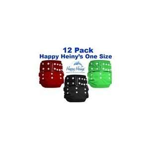   : Happy Heinys One Size Diapers 12 Pack with Free Hemp Inserts: Baby
