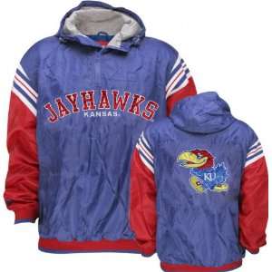  Kansas Jayhawks Half Zip Pullover Hooded Jacket Sports 