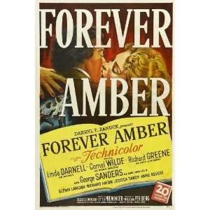 Forever Amber Poster 27x40 Linda Darnell Cornel Wilde Richard Greene 