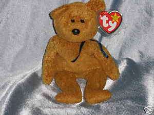 1999 Ty Beanie Baby Fuzz the Bear Born July 23,1998  