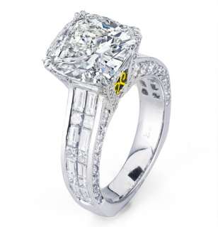 31Ct Cushion Cut Diamond Engagement Ring Platinum 950  