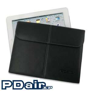 PDair Black Leather Business Case for Apple iPad 2 2nd  