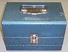 VINTAGE RETRO BLUE METAL LOGAN DE LUXE 8mm MOVIE REEL CHEST CASE BOX 