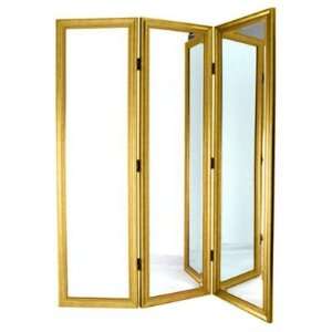    Wayborn Gold Flame Mirror 3 Panel Room Divider: Home & Kitchen