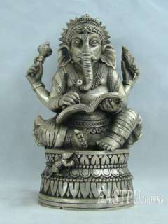 collectable Tibet Silver Elephant Buddha Statue  