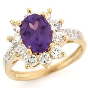    10k Gold Synthetic Alexandrite June Birthstone CZ Ring Jewelry