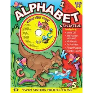  Alphabet and Counting Workbook & Music CD: Twin Sisters 