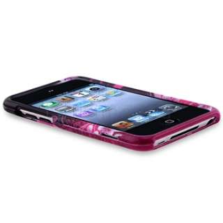 White Pink+Purple Hard Heart Skin Case For iPod Touch 4 4th Gen 4G 