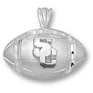  USC Trojans 1/4in Sterling Silver Football Pendant 