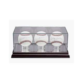  Triple Baseball Glass Display Case: Sports & Outdoors