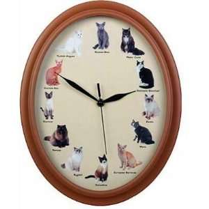  Cat Collection Oval Wall Clock