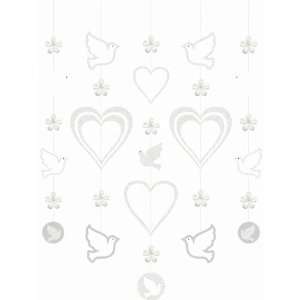  All In White Hanging Shapes Decoration (5 per package 