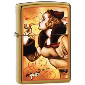  Custom Zippo Lighter Mazzi Windy Girl Harvest Bronze FREE 