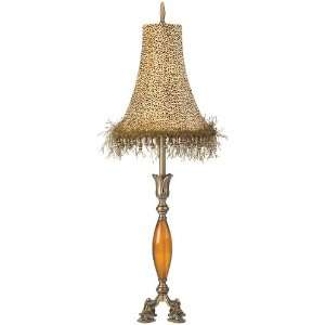     Table Lamp, Antique Brass/Polka Dots Beaded Shade: Home Improvement